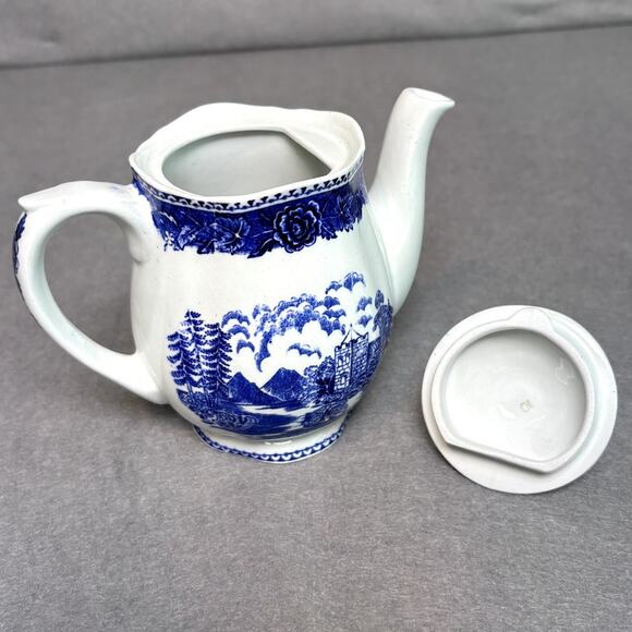Arabia of Finland Vintage Coffee Tea Pot Creamer Blue Castle - Picture 8 of 10